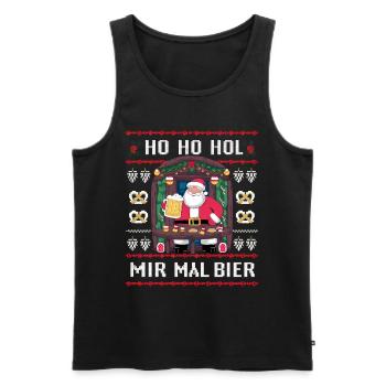 Beer Ugly Christmas Christmas Xmas Santa Claus - Men's Premium Organic Tank Top - black - Front - Michal (187cm)