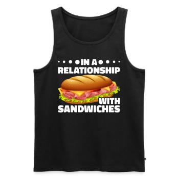 Amateurs de sandwichs Amateurs de restauration rapide - Débardeur bio Premium Homme - noir - Devant - Michal (187cm)