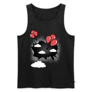 Clouds Cloud Celestial Balloons Balloon Flying - Men's Premium Organic Tank Top - black - Front - AI Model Male 178 light (178cm)