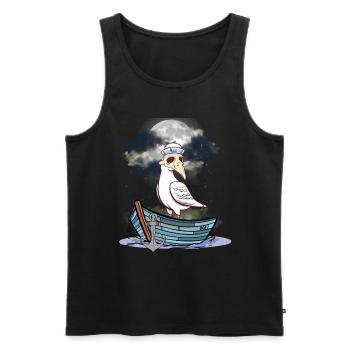 Halloween Möwe Möwen Boot Fährmann Boote - Männer Premium Bio Tank Top - Schwarz - Vorne - Michal (187cm)