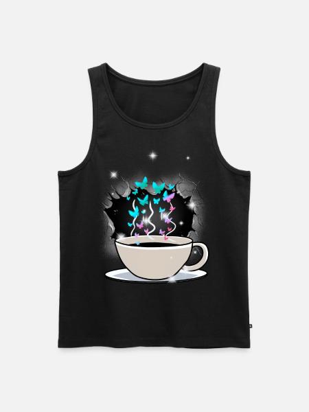 Kaffee Kaffeetasse Koffein - Männer Premium Bio Tank Top - Schwarz