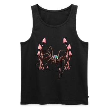 Spinne Spinnen abhängen Hängematte Spinnennetz - Männer Premium Bio Tank Top - Schwarz - Vorne - Michal (187cm)