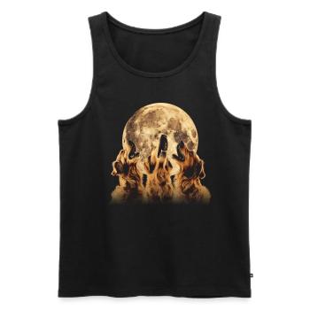 Golden Retriever Dog Howling Moon - Men's Premium Organic Tank Top - black - Front - Michal (187cm)