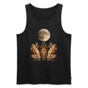 Golden Retriever Dog Howling Moon - Men's Premium Organic Tank Top - black - Front - Michal (187cm)