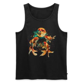 Goldfisch Fisch Heulender Mond - Männer Premium Bio Tank Top - Schwarz - Vorne - AI Model Male 178 light (178cm)