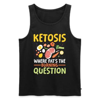 Ketosis Where Fat's The Burning Question - Männer Premium Bio Tank Top - Schwarz - Vorne - Michal (187cm)