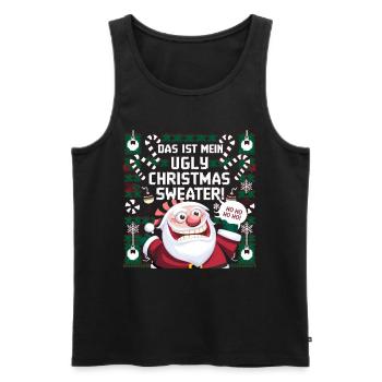 Pull de Noël moche Weihnachten Noël Père Noël - Débardeur bio Premium Homme - noir - Devant - Michal (187cm)