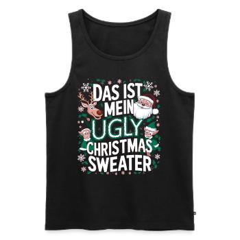 Pull de Noël moche Weihnachten Noël Père Noël - Débardeur bio Premium Homme - noir - Devant - Michal (187cm)