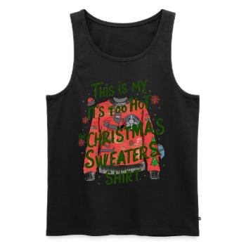 Pull de Noël moche Weihnachten Noël Père Noël - Débardeur bio Premium Homme - noir - Devant - Michal (187cm)