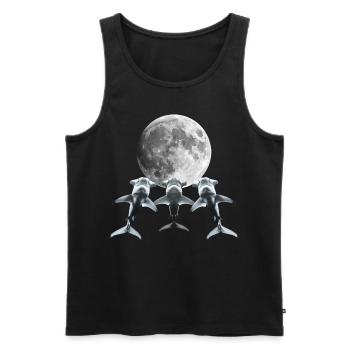 Hammerhai Meerestier Heulender Mond - Männer Premium Bio Tank Top - Schwarz - Vorne - AI Model Male 178 light (178cm)