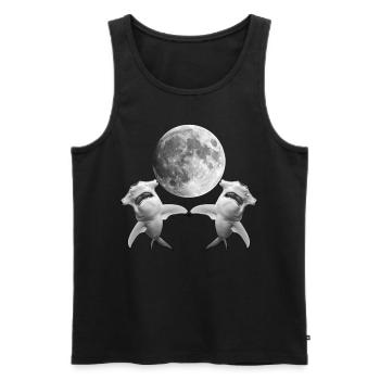 Hammerhai Meerestier Heulender Mond - Männer Premium Bio Tank Top - Schwarz - Vorne - AI Model Male 178 light (178cm)