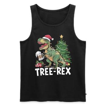 Dino Trex Ugly Christmas Weihnachten Xmas Bier - Männer Premium Bio Tank Top - Schwarz - Vorne - Michal (187cm)