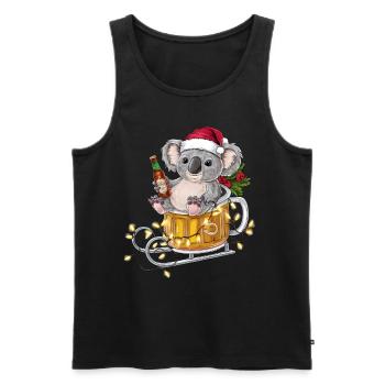 Koala Ugly Christmas Christmas Xmas Beer - Men's Premium Organic Tank Top - black - Front - AI Model Male 178 light (178cm)
