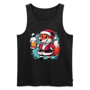 Fuchs fox Ugly Christmas Weihnachten Xmas Bier - Männer Premium Bio Tank Top - Schwarz - Vorne - AI Model Male 178 light (178cm)