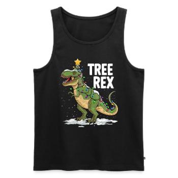 Dino Trex Ugly Christmas Weihnachten Xmas Bier - Männer Premium Bio Tank Top - Schwarz - Vorne - Michal (187cm)