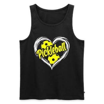 Pickleball, j’adore le pickleball - Débardeur bio Premium Homme - noir - Devant - Michal (187cm)
