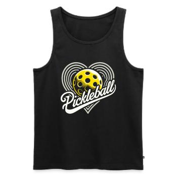 Pickleball, j’adore le pickleball - Débardeur bio Premium Homme - noir - Devant - Michal (187cm)