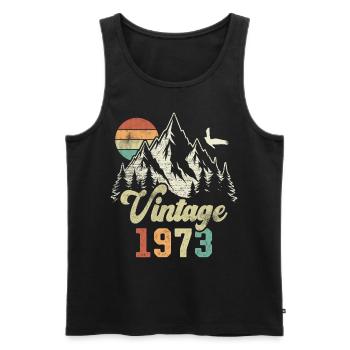 Vintage 1973 Geburtstag Berge Adler - Männer Premium Bio Tank Top - Schwarz - Vorne - Michal (187cm)