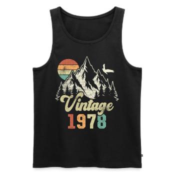 Vintage 1978 Geburtstag Berge Adler - Männer Premium Bio Tank Top - Schwarz - Vorne - Michal (187cm)