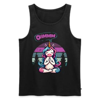 Ohmmm Yoga Einhorn I Meditation Entspannung - Männer Premium Bio Tank Top - Schwarz - Vorne - Michal (187cm)