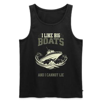 I love big Boats - Funny Captain Vintage Design - Men's Premium Organic Tank Top - black - Front - Michal (187cm)