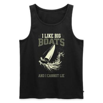 I Like Big Boats And I Cannot Lie – Sailing Design - Men's Premium Organic Tank Top - black - Front - Michal (187cm)