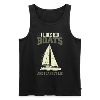 J’aime les grands bateaux et je ne peux pas mentir - voilier - Débardeur bio Premium Homme - noir - Devant - Michal (187cm)