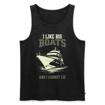 J’aime les gros bateaux et je ne peux pas mentir – Yacht Design - Débardeur bio Premium Homme - noir - Devant - Michal (187cm)