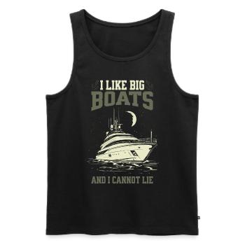 I Like Big Boats And I Cannot Lie Yacht Moonlight - Men's Premium Organic Tank Top - black - Front - AI Model Male 178 light (178cm)