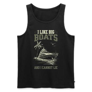 I Like Big Boats And I Cannot Lie Tropical Yacht - Men's Premium Organic Tank Top - black - Front - Michal (187cm)