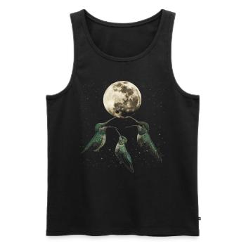 Kolibri Vogel Heulender Mond - Männer Premium Bio Tank Top - Schwarz - Vorne - AI Model Male 178 light (178cm)