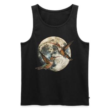 Kolibri Vogel Heulender Mond - Männer Premium Bio Tank Top - Schwarz - Vorne - AI Model Male 178 light (178cm)