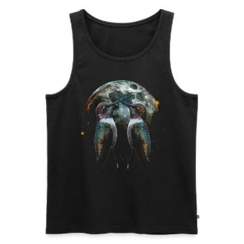 Kolibri Vogel Heulender Mond - Männer Premium Bio Tank Top - Schwarz - Vorne - Michal (187cm)