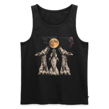 Italienischer Windhund Hund Heulender Mond - Männer Premium Bio Tank Top - Schwarz - Vorne - Michal (187cm)