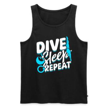 Taucher Sporttauchen Tauchen Dive Sleep Repeat - Männer Premium Bio Tank Top - Schwarz - Vorne - Michal (187cm)