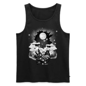mystical fairy tale fairy tale character raven raven crow - Men's Premium Organic Tank Top - black - Front - AI Model Male 178 light (178cm)