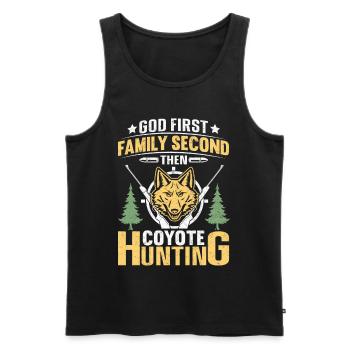 Coyote Hunter Yote - Men's Premium Organic Tank Top - black - Front - Michal (187cm)