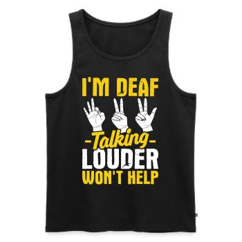 Deaf Pride ASL Gebärdensprache - Männer Premium Bio Tank Top - Schwarz - Vorne - AI Model Male 178 light (178cm)