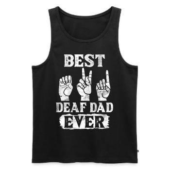 Deaf Pride Awareness ASL Gebärdensprache - Männer Premium Bio Tank Top - Schwarz - Vorne - Michal (187cm)