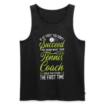 Funny Tennis Player Racket Coach - Männer Premium Bio Tank Top - Schwarz - Vorne - Michal (187cm)