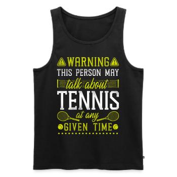 Avertissement de raquette de joueur de tennis drôle - Débardeur bio Premium Homme - noir - Devant - Michal (187cm)