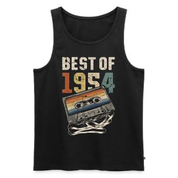 Best Of 1954 Birthday Cassette - Men's Premium Organic Tank Top - black - Front - Michal (187cm)