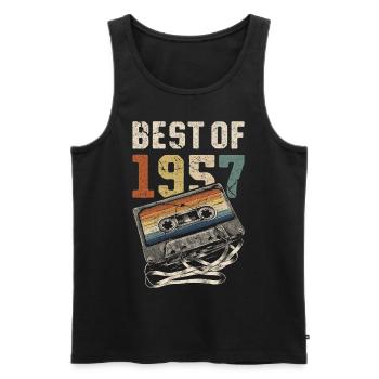 Le meilleur de la cassette d’anniversaire de 1957 - Débardeur bio Premium Homme - noir - Devant - AI Model Male 178 light (178cm)
