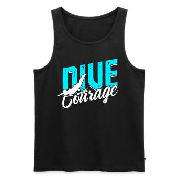 Taucher Sporttauchen Tauchen Dive With Courage - Männer Premium Bio Tank Top - Schwarz - Vorne - Michal (187cm)