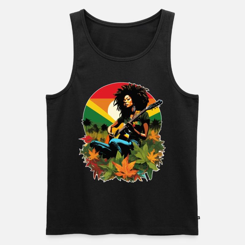 Rastafari Reggae-Gitarrist - Männer Premium Bio Tank Top - Schwarz