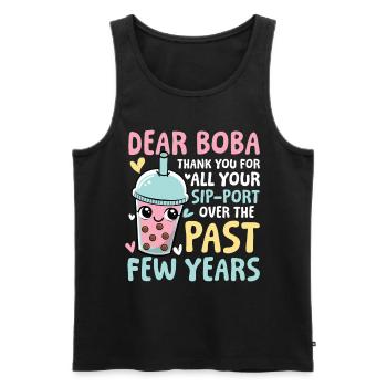 Lustiger Bubble Tea Spruch für einen Bubble Tea - Männer Premium Bio Tank Top - Schwarz - Vorne - AI Model Male 178 light (178cm)