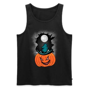 Halloween Horror Pumpkin Mystical Magic Conjure - Men's Premium Organic Tank Top - black - Front - AI Model Male 178 light (178cm)