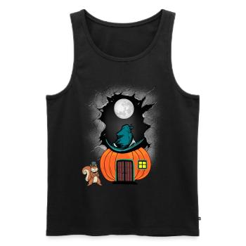 Halloween Citrouille Enfant Enfants Tout-petits Bébé - Débardeur bio Premium Homme - noir - Devant - Michal (187cm)