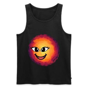 Soleil Soleil Visage Enfants Enfant Coucher de soleil - Débardeur bio Premium Homme - noir - Devant - AI Model Male 178 light (178cm)