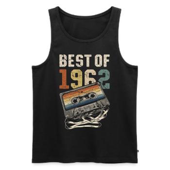 Best Of 1962 Birthday Cassette - Men's Premium Organic Tank Top - black - Front - Michal (187cm)